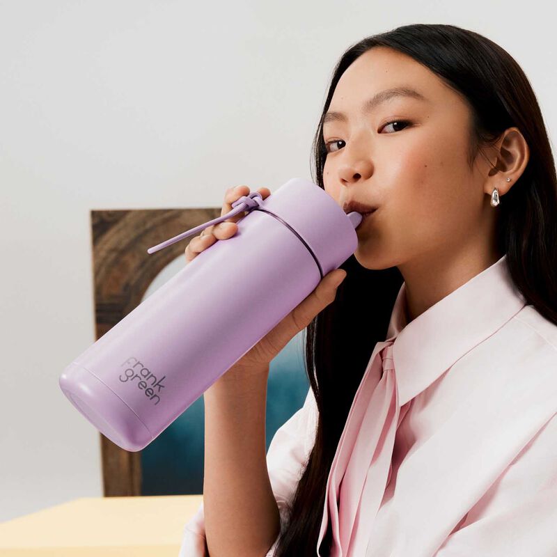 frank green 20oz Ceramic Bottle with Flip Straw Lid Lilac Haze image number 1